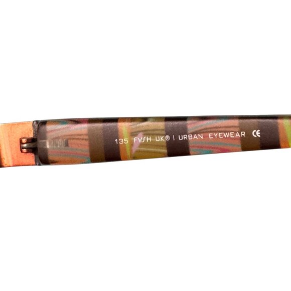 FYSH Urban Eyewear Glasses Frames Only Striped Copper Tone Modern 50-18-135 - Picture 4 of 13